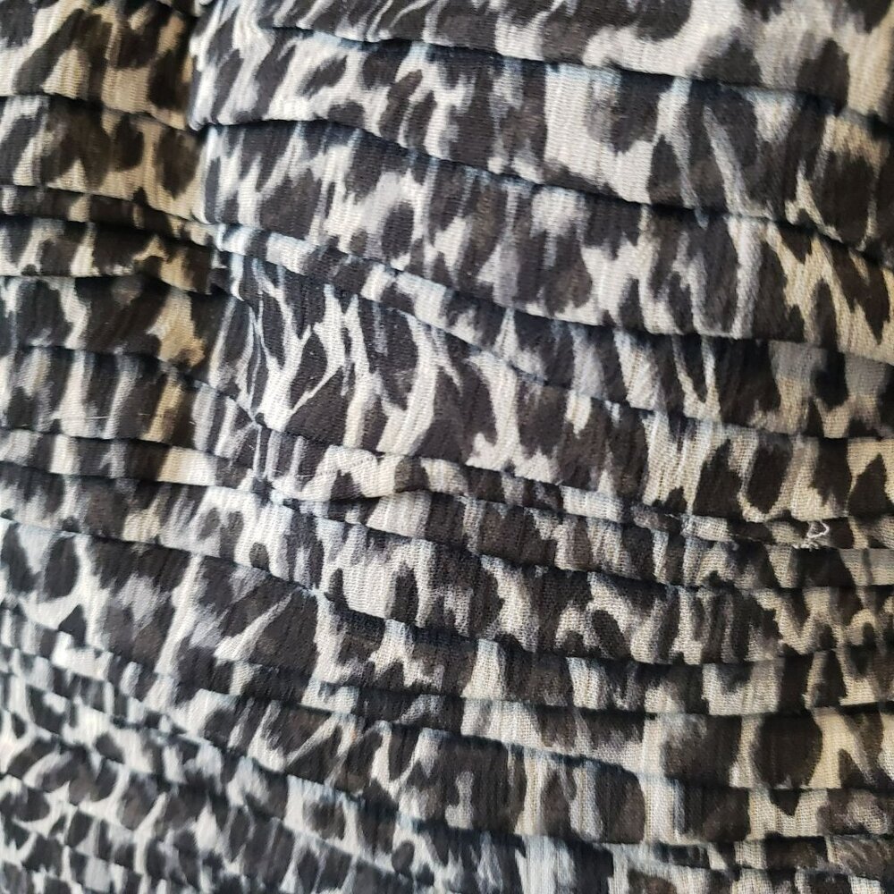 Rasario Black Gray Leopard Print Ruched Bodycon Cocktail Dress - Picture 13 of 13
